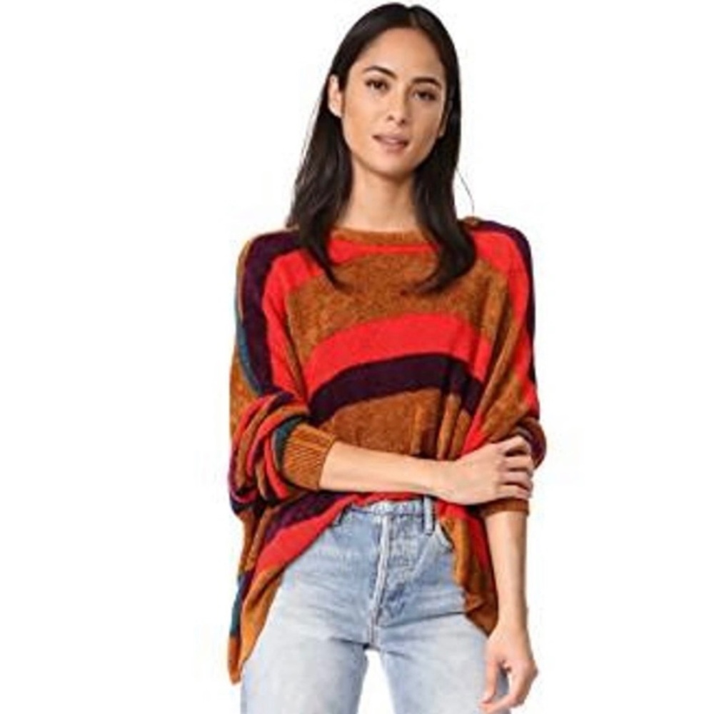FREE PEOPLE All About You Pullover Sweater Terracotta Small Oversized Cropped